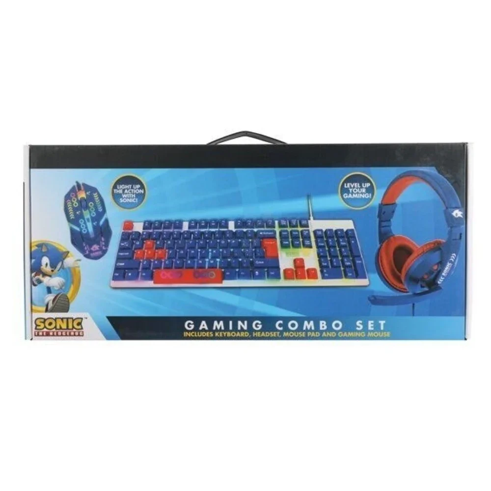 New Sonic The Hedgehog Gaming Combo Set With Keyboard Headset Mouse